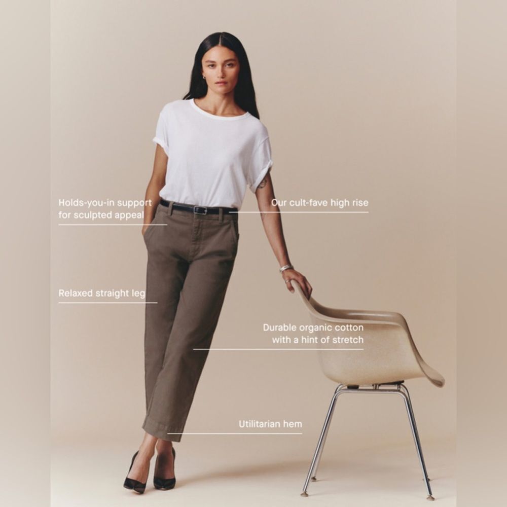 NEW NWOT Everlane Utility Hi Rise Straight Leg Pant in Bone - Picture 3 of 4